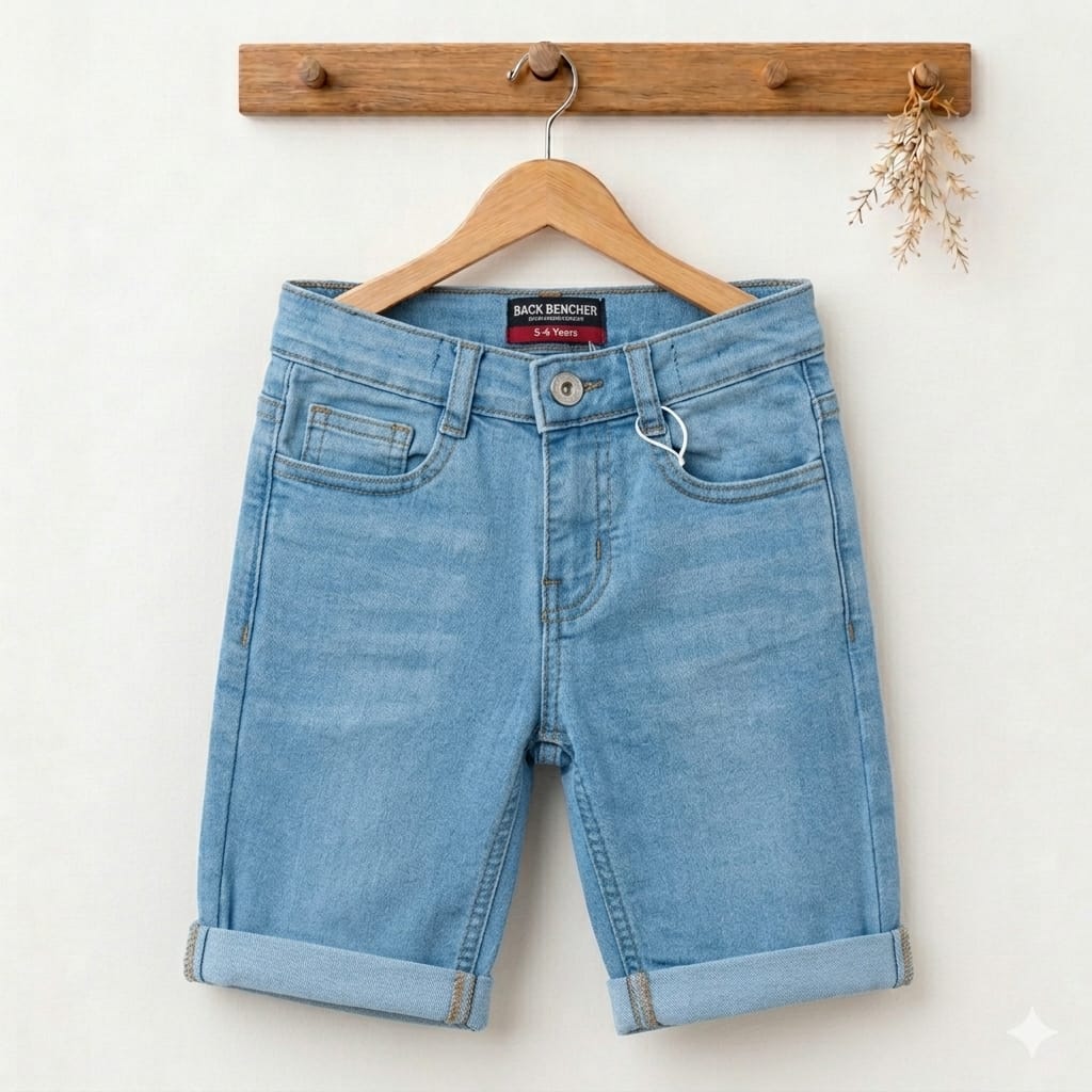 Sky Blue Denim Shorts Boys
