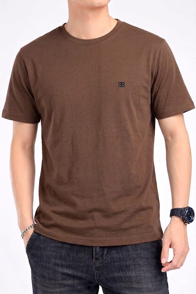 BB Logo Simple Brown T-Shirt For Men's