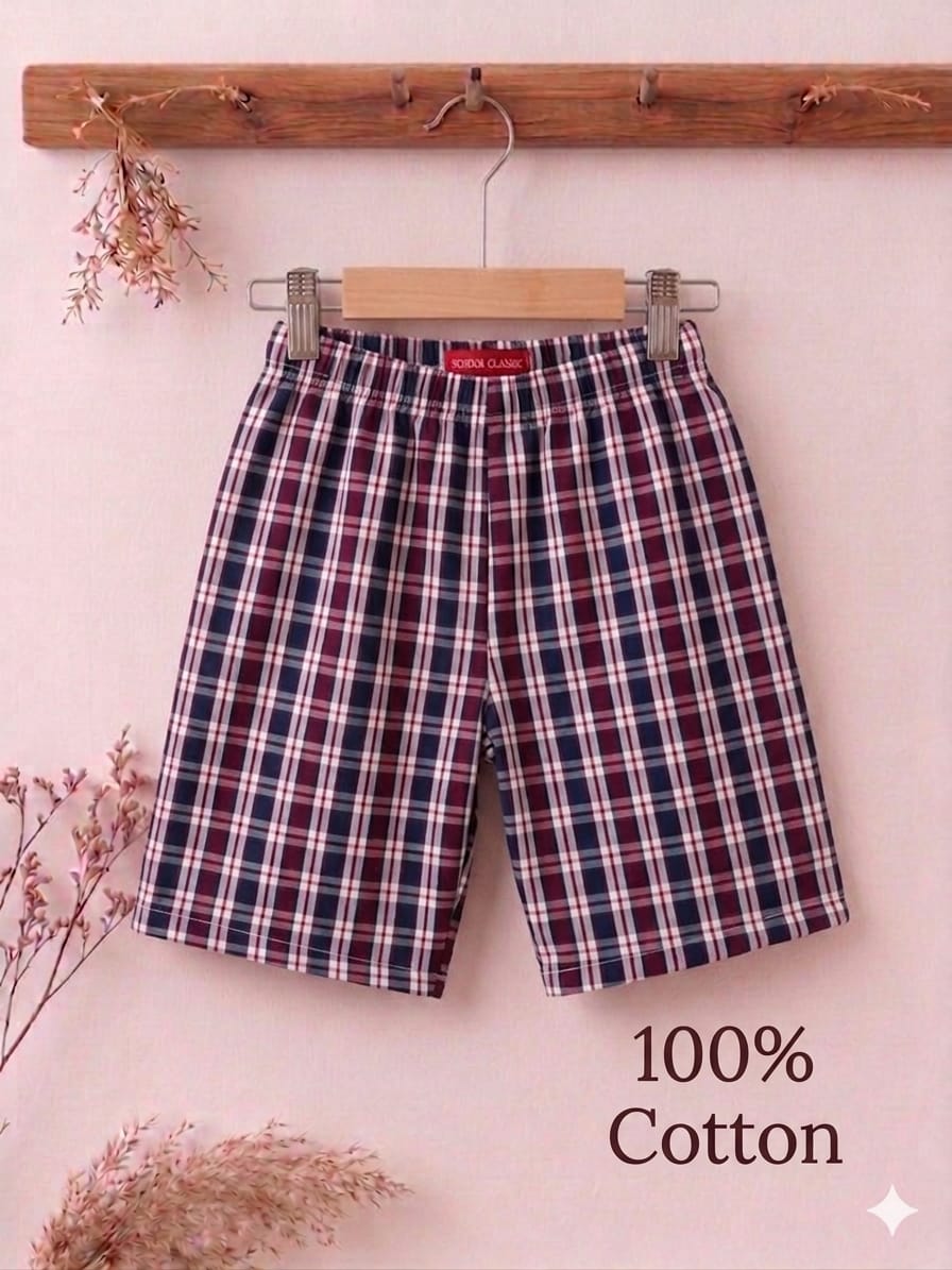Front Pocket Mahroon Cotton Nicker Suit Boys
