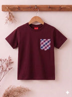 Front Pocket Mahroon Cotton Nicker Suit Boys