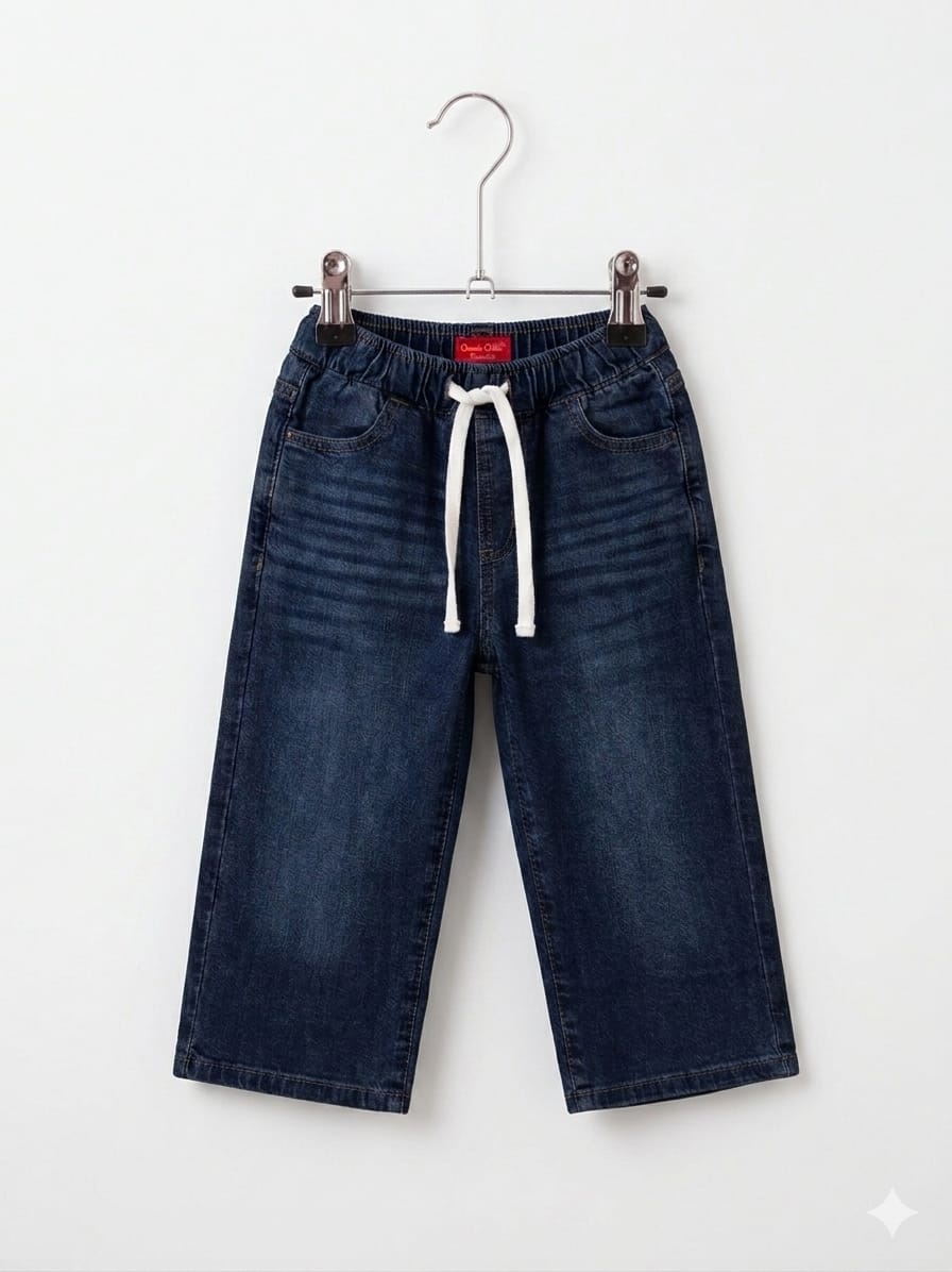 Simple Dark Blue Jeans Girls