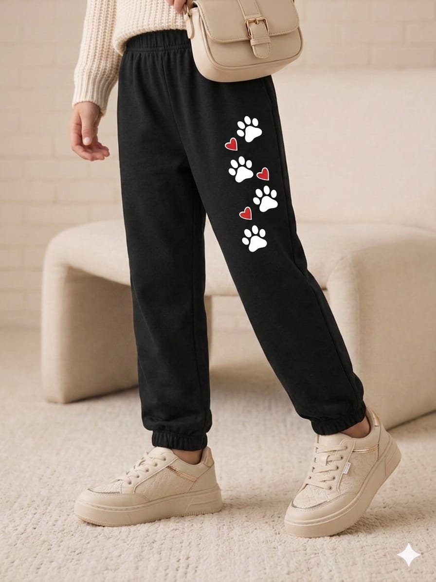 Cute Paws Black Cargo Trouser Girls ( R-491 )