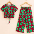 Sun Flower Half Sleeve Mahroon Skate Fish Girls (R-450,454)