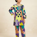 Front Embroidery  Zig Zag 2Pcs Suit Girls (R-243)