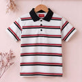 Red Edge Striper White Collar T-Shirt Boys