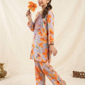 Front Embroidery Orange Flower Selati 2Pcs Suit Girls (R-426)