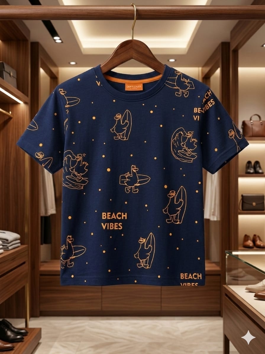Beach Vibes Navy T-Shirt Boys ( R-273 )