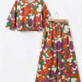 Pink White Flower Full Sleeve Green Skate Fish ( R-508 N )