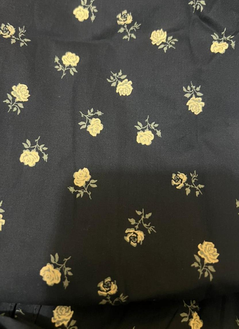 Yellow Flower Half Sleeve Black Skate Fish Girls (R-91)