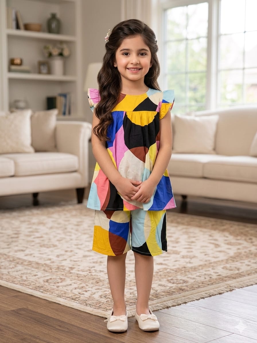 Zig Zag Frock & Short Girls (R-194)