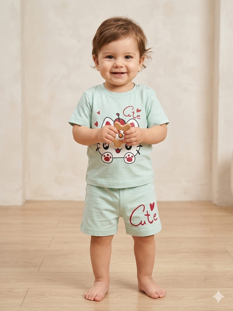 Cute Kitty Pista Nicker Suit New Born