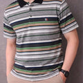 CharcoalStriper Oatemal Collar T-Shirt-Mens