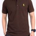 Ferrari Logo Chcalate Collar Polo-Mens