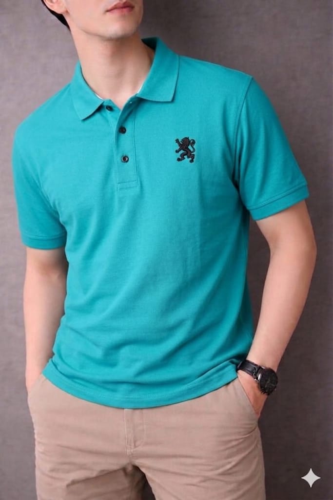 Horse Logo C-Green Collar Polo-Mens