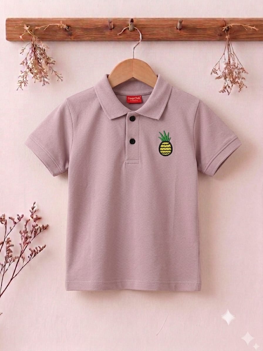 Pineapple Logo Peach Collar Polo Boys (R-451)