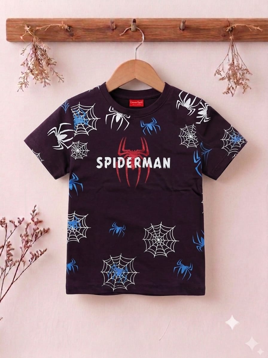 Spiderman Print Dark Purple T-Shirt Boys (R-110)