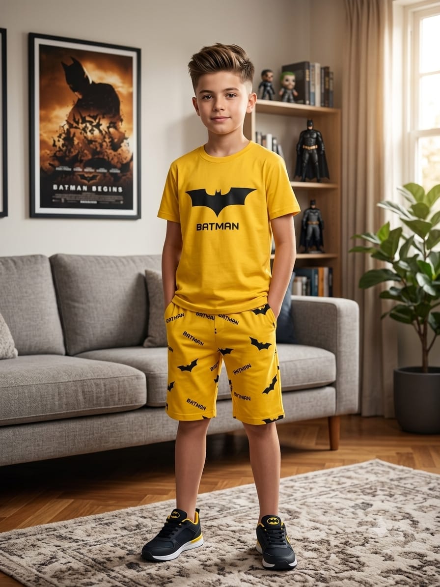 Batman Print Yellow Nicker Suit Boys (R-147)