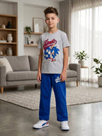 Sonic Print Pista Trouser Shirt Boys (R-305)