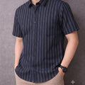 Grey Lines Half Sleeve Navy Casual Shirt Men's (R-41)