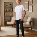 BB Logo Half Sleeve White T-Shirt Boys (R-103)