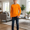 BB Logo Full Sleeve Orange T-Shirt Boys (R-147)