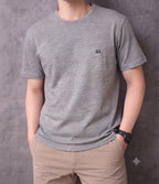 BB Logo Simple Oatmeal T-Shirt For Men's