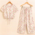 Flower & Leaves Half Sleeve White Skate Fish Girls ( R-75 )