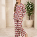 Colorful Heart & Leaves White Suit-Girls ( R-129 )