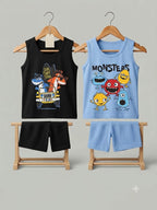 Random 2 Sleeveless Nicker Suit  Boys