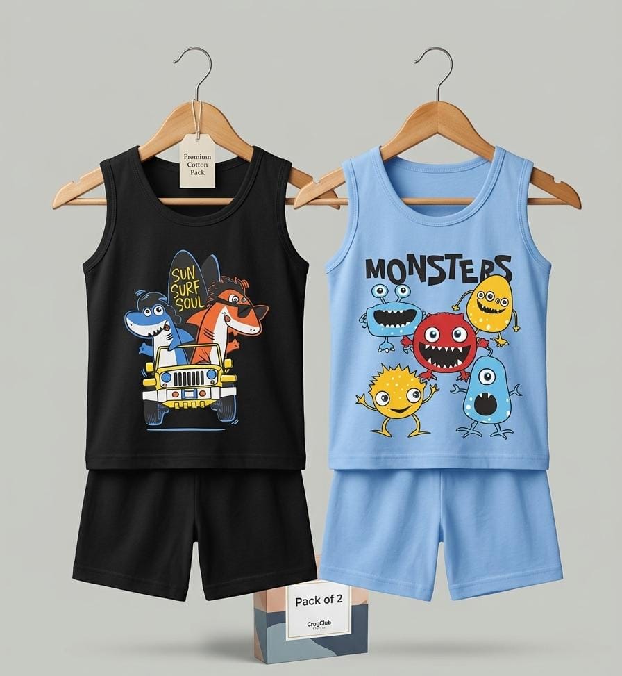 Random 2 Sleeveless Nicker Suit  Boys