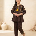 Front Lase Chocolate 2Pcs Suit-Girls ( R-540 )