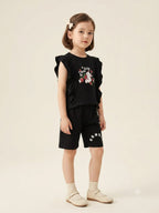 Rabbit Print Black Nicker Suit Girls