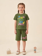 Sun Shine Green Nicker Suit Girls
