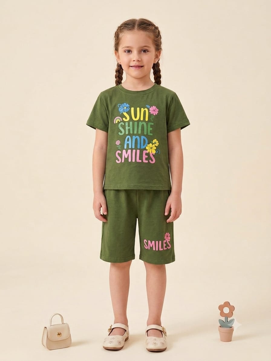 Sun Shine Green Nicker Suit Girls
