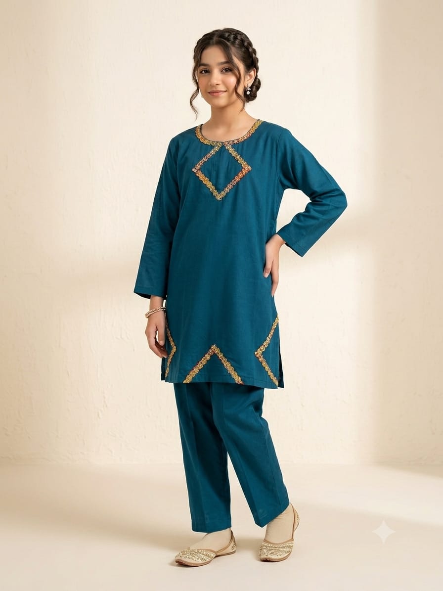 Front Lase Zinc 2Pcs Suit-Girls