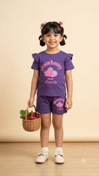Straw Berry Purple Nicker Suit Girls