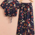 Multi Pattern Half Sleeve Navy Skate Fish Girls ( R-514 )