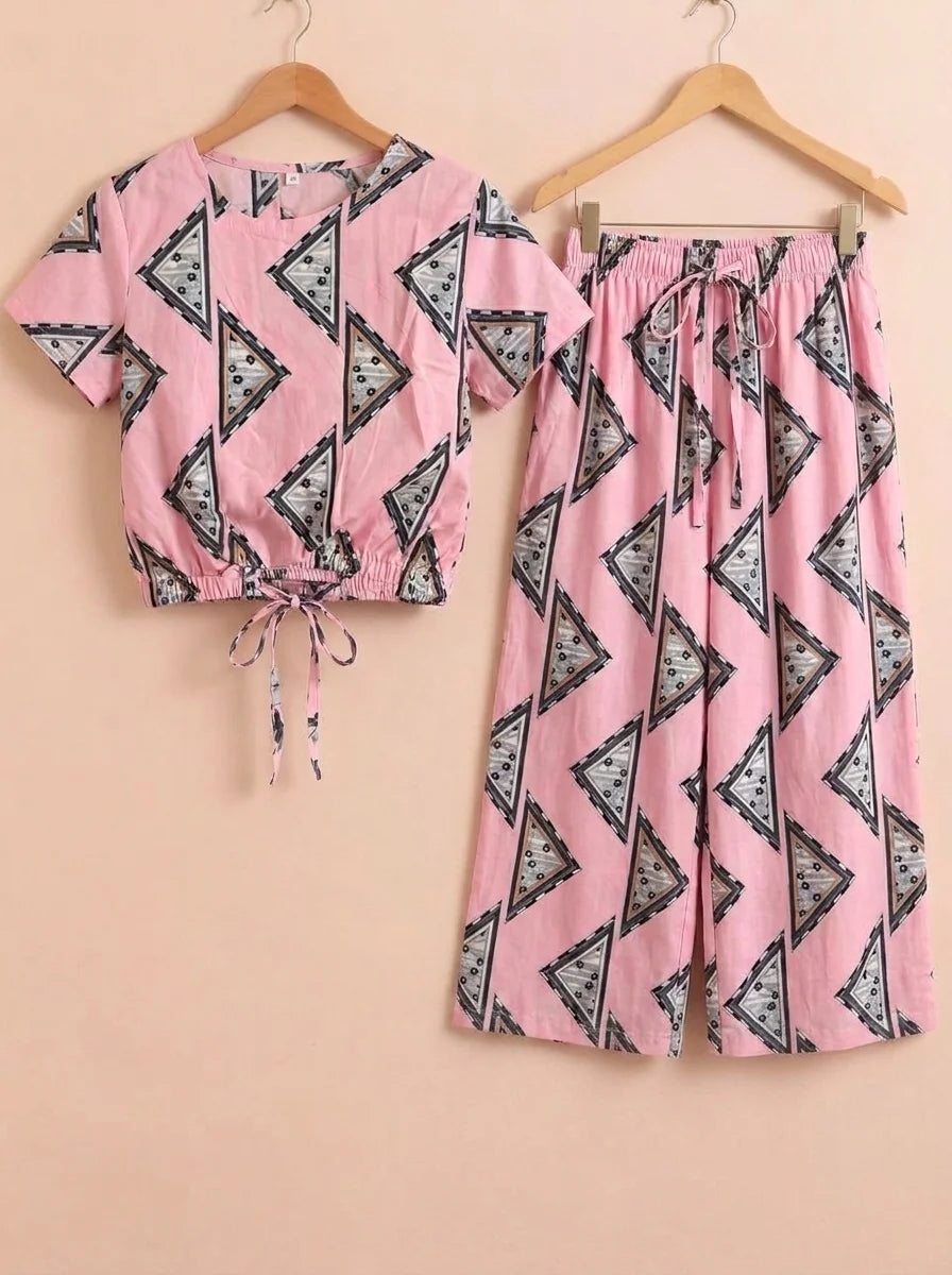 Triangle Half Sleeve Baby Pink Skate Fish Girls
