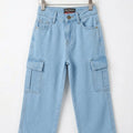 6 Pocket Sky Blue Wide Leg Jeans Boys & Girls