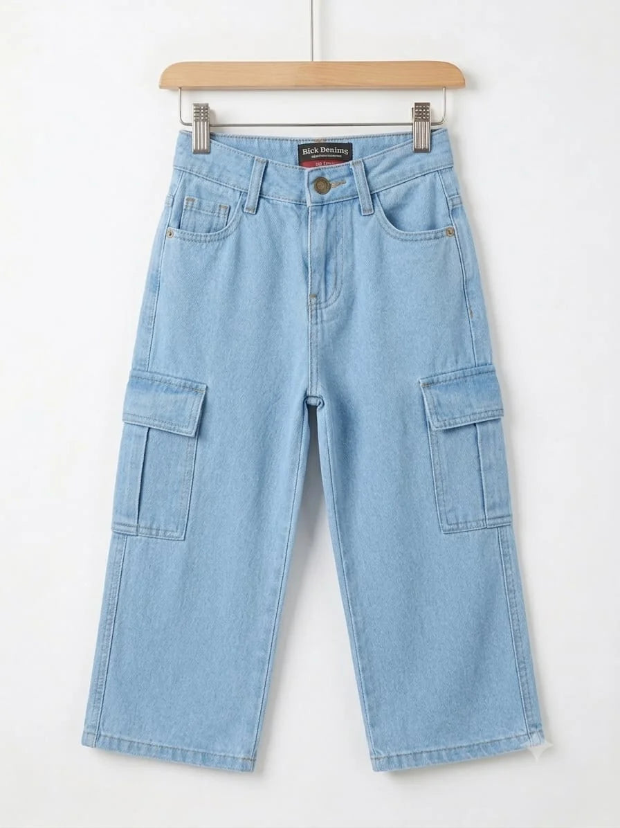 6 Pocket Sky Blue Baggy Jeans Boys & Girls