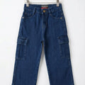 6 Pocket Dark Blue Wide Leg Jeans Boys & Girls