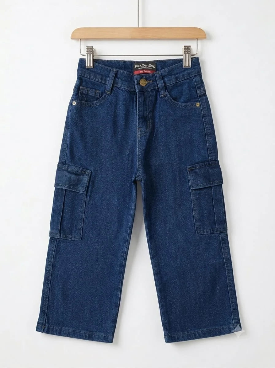 6 Pocket Dark Blue Baggy Jeans Boys & Girls