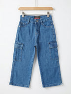 6 Pocket Mid Blue Baggy Jeans Boys & Girls