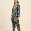Front Embroidered Brown Flower Angrakha Style 2-Piece Suit Girls ( R-13 )