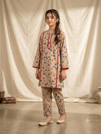 Front Lase  Blue Flower Skin 2-Piece Suit Girls