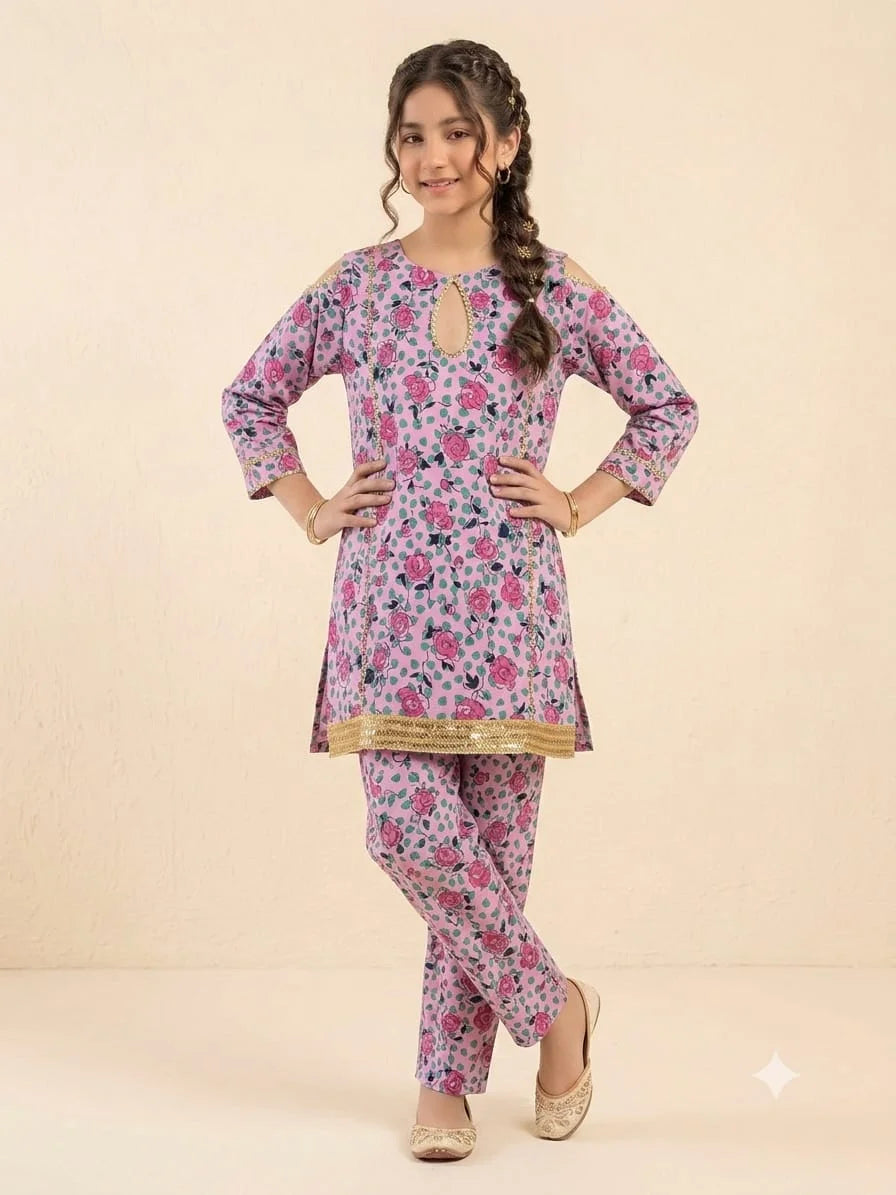 Pink Rose Pink 2 Pcs Suit Girls ( R-41 )