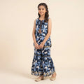Blue White Cherry Navy Gharara Suit Girls ( R-460 )