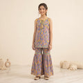 Yellow & Pink Shade Sky Gharara Suit Girls