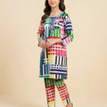 Front Embroidery Multi Shade White 2Pcs Suit Girls ( R-58,460 )