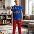 Spiderman Print Royal Blue Contrast Trouser Shirt Boys ( R-412 )